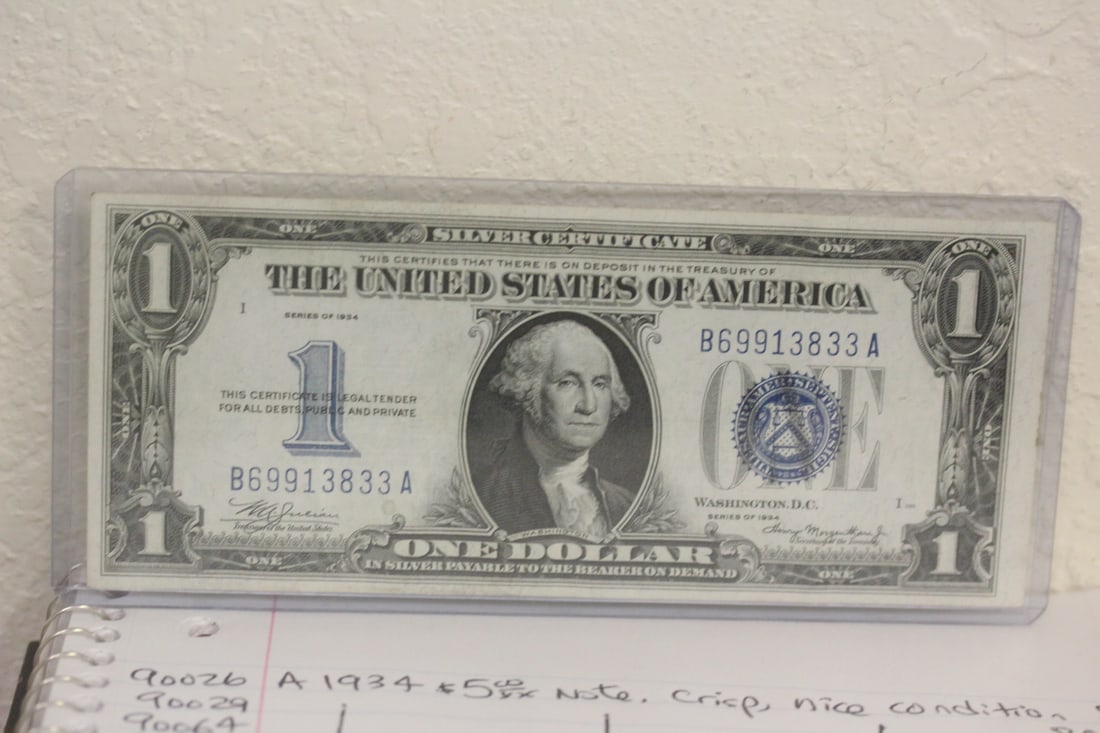 1934 $1.00 Funny Back Note: crisp, very nice condition