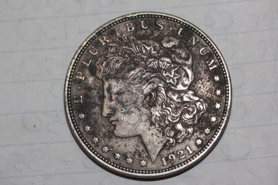 1921 Morgan Silver Dollar: as shown on photos