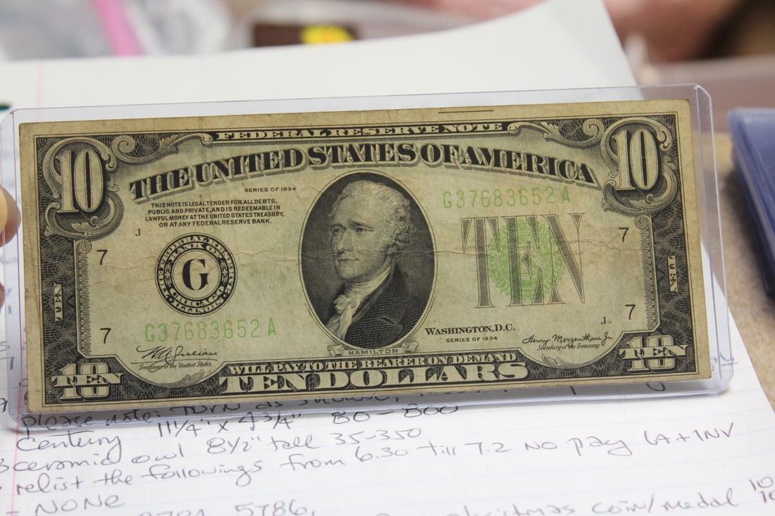 1934 $10.00 Note: as shown