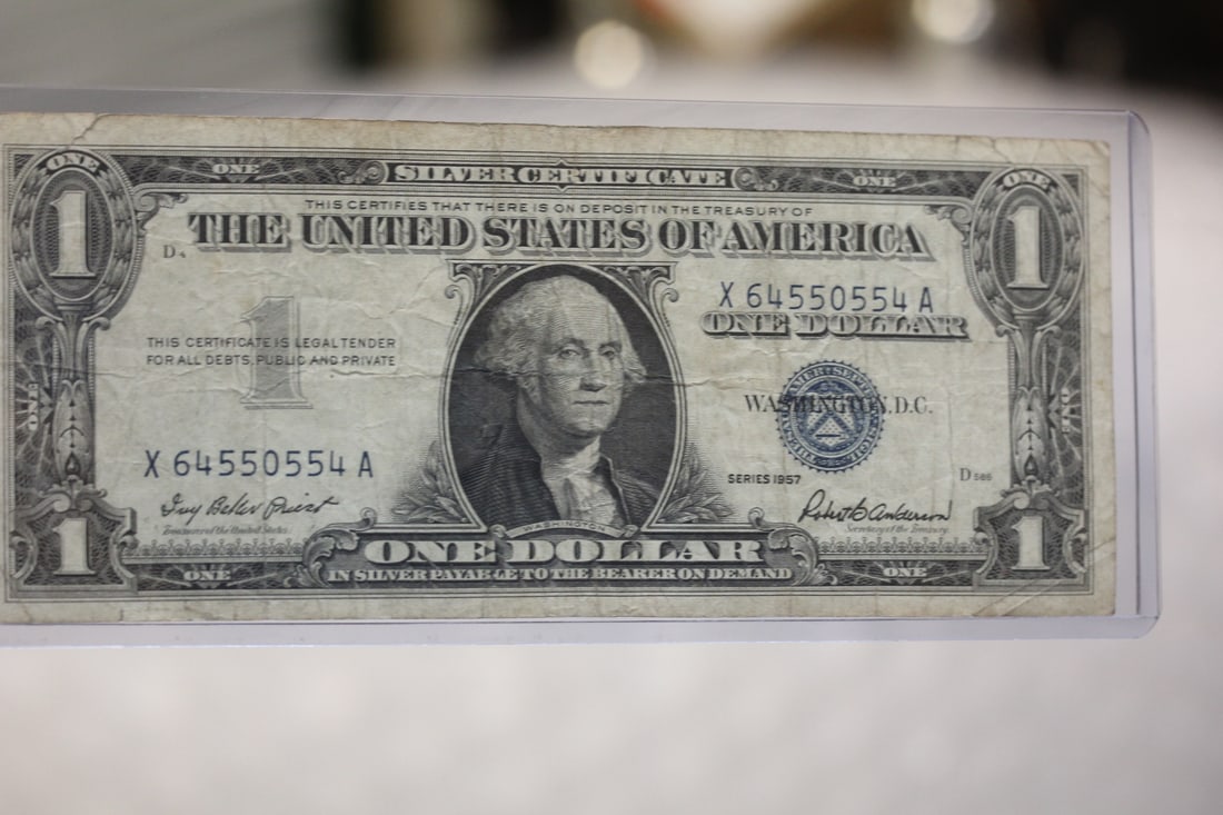 Misaligned 1957 $1.00 Silver Certificate: as shown