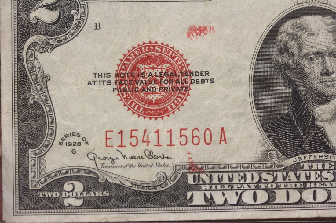 Rare 1928 $2.00 Error Note - 2