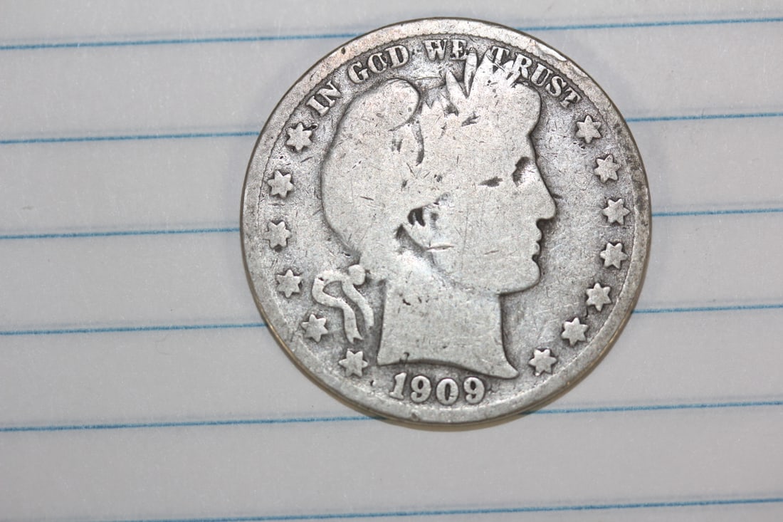 1909-S Barber Silver Half Dollar: as shown