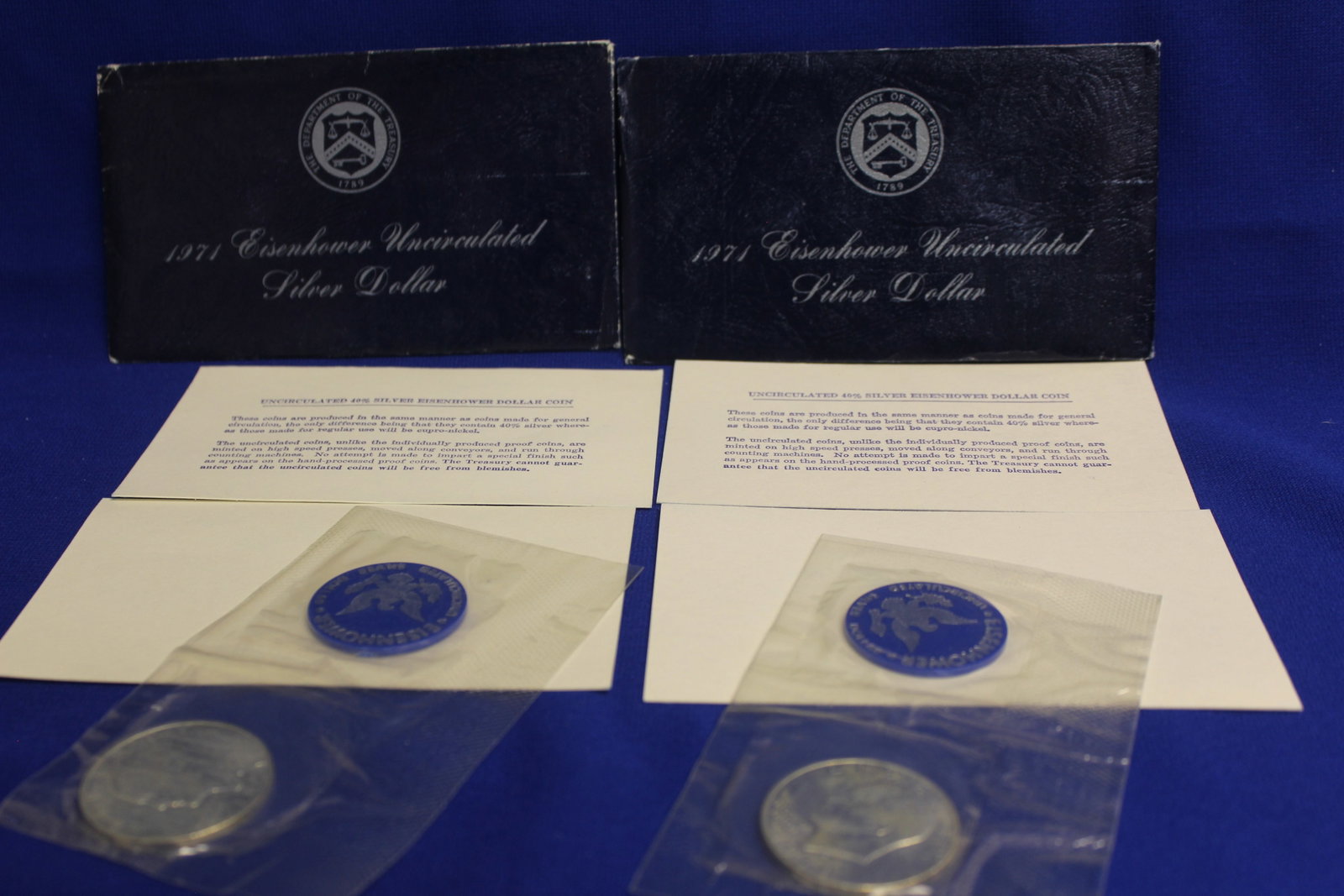 Lot Of 2 40% Silver Ike Dollars: as shown