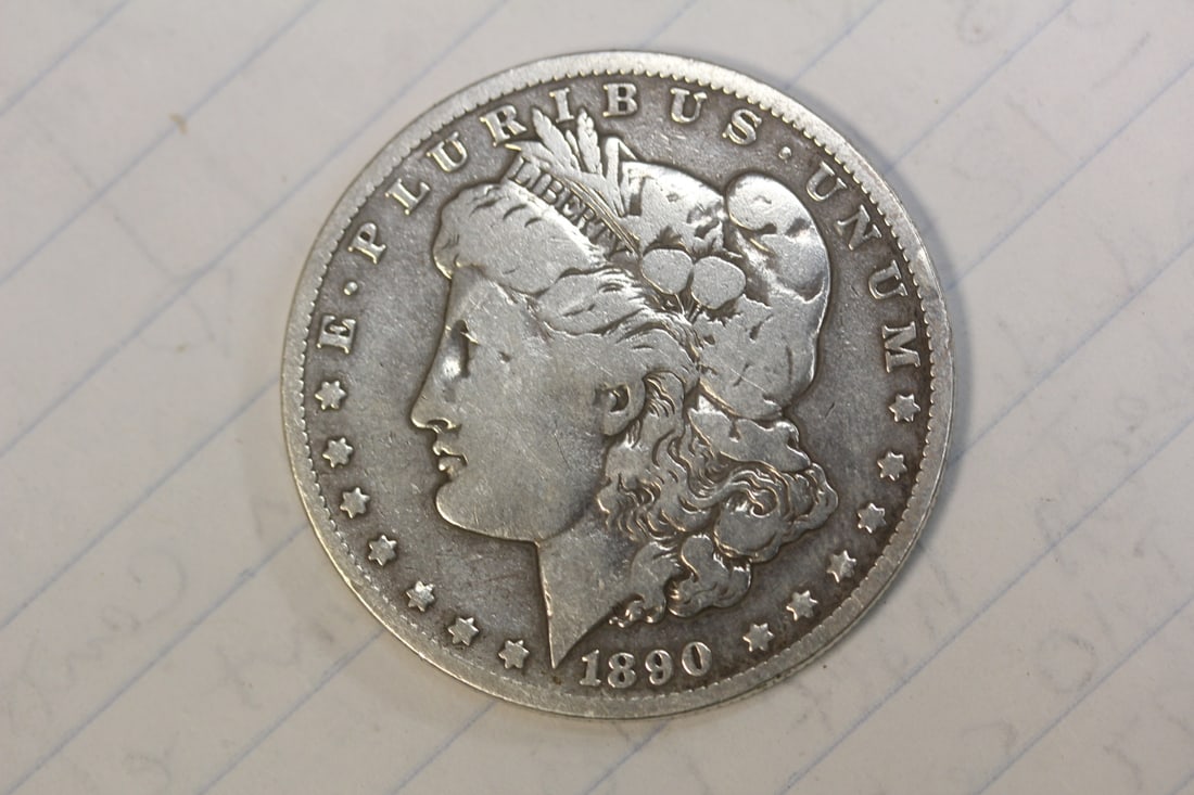 1890-O Morgan Silver Dollar: as shown