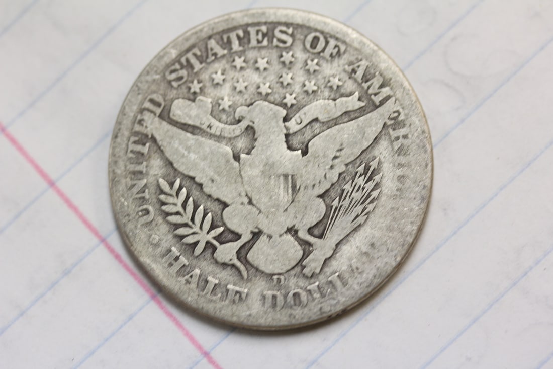 1908-D Barber Silver Half Dollar - 2