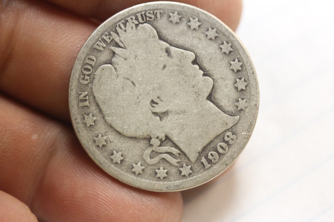 1908-D Barber Silver Half Dollar - 4