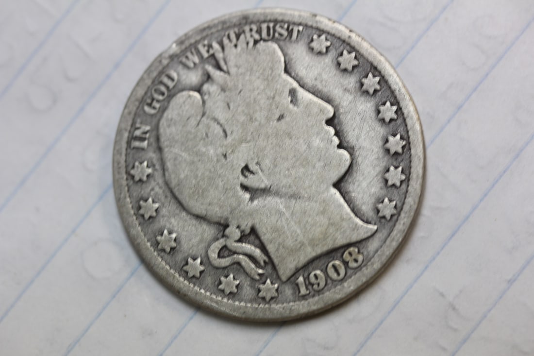 1908-D Barber Silver Half Dollar: as shown