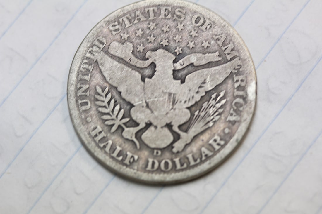 1908-D Barber Silver Half Dollar - 2