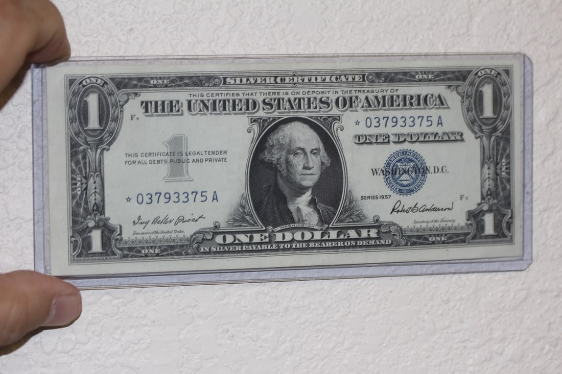 1957 $1.00 Blue Seal Star Note: crisp