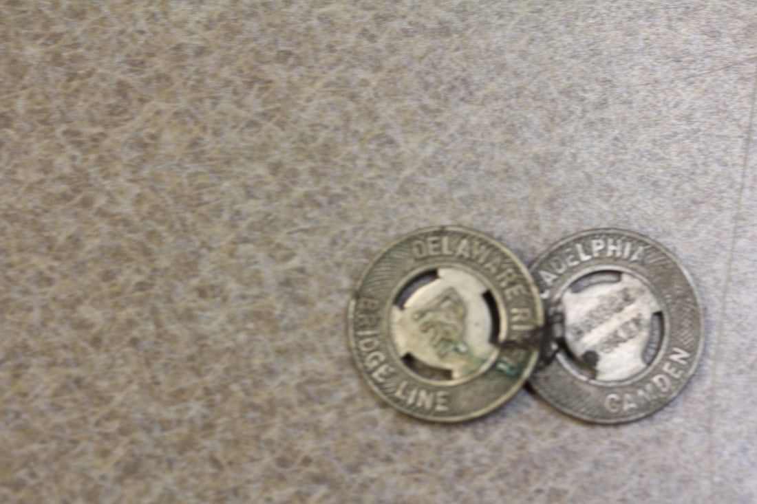 Lot of 2 Philadelphia Bridge Line tokens: as shown