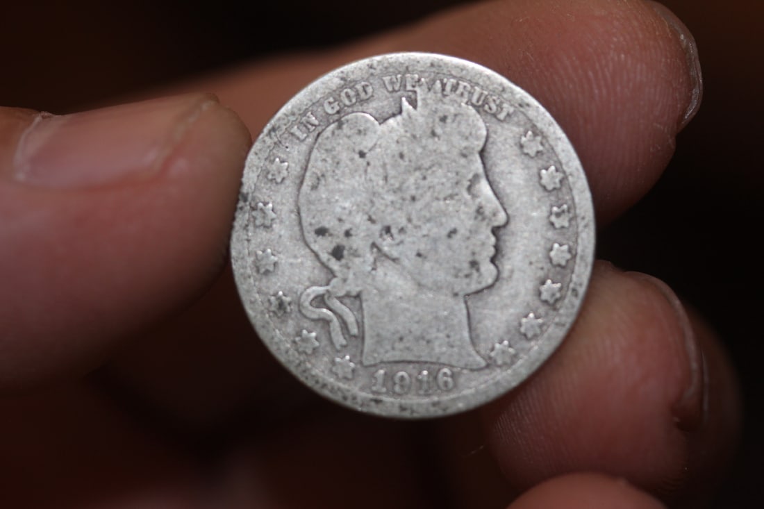 1916-D Barber Silver Quarter: as shown on photos