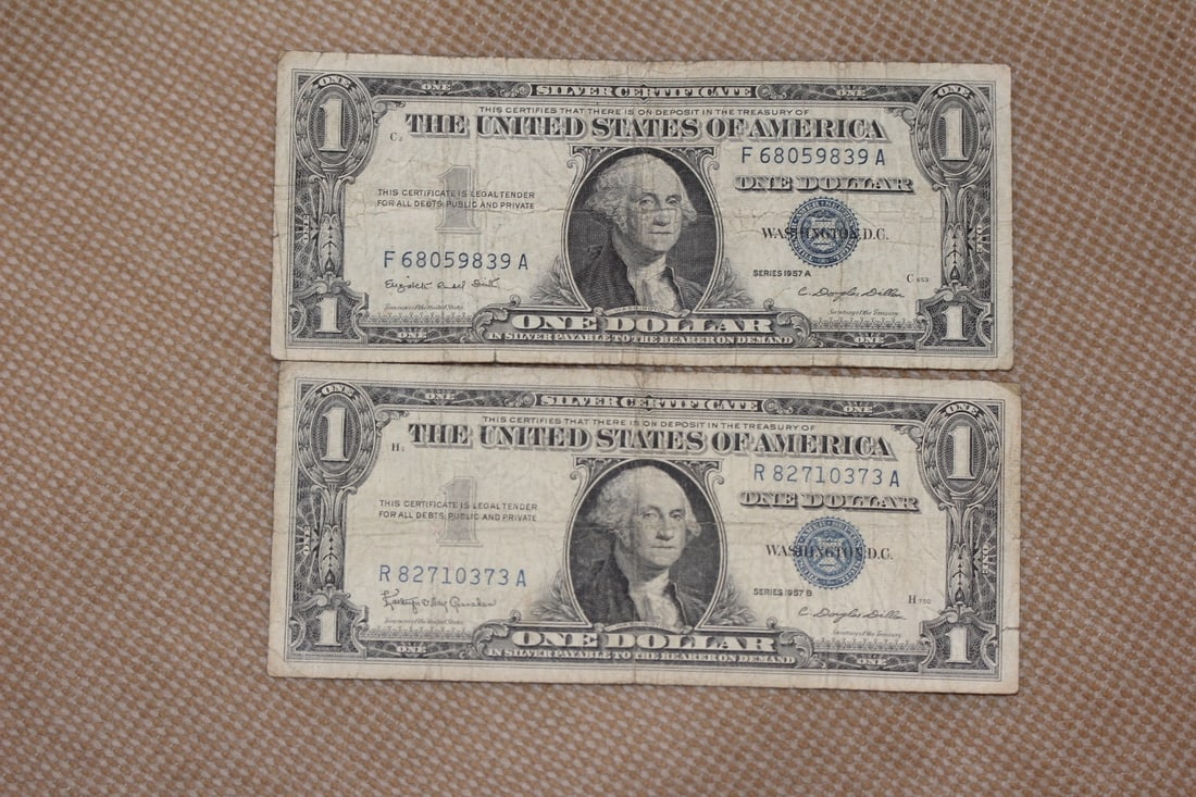 Lot of 2 1957 Blue Seal $1.00 Note: as shown on photos