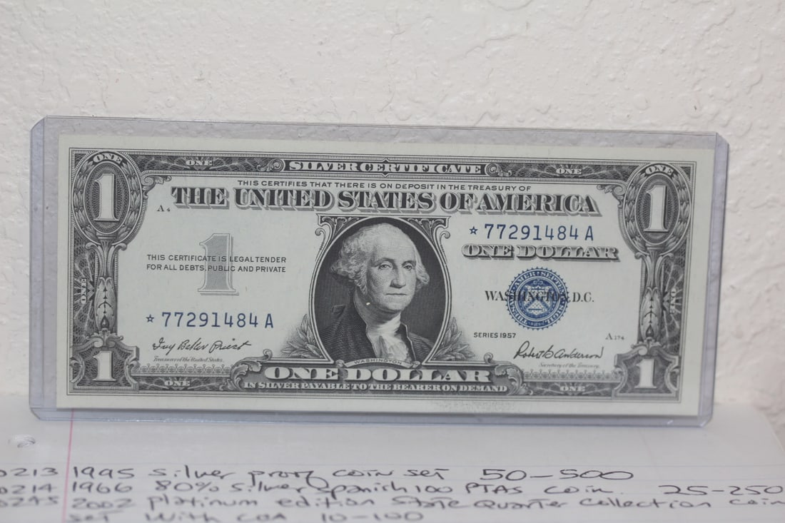 1957 $1 Blue Seal Star Note: uncirculated