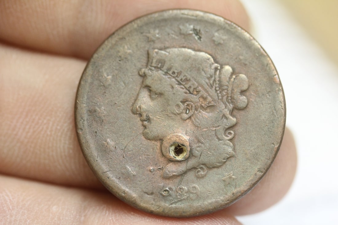 1839 Large Cent: please note: hole