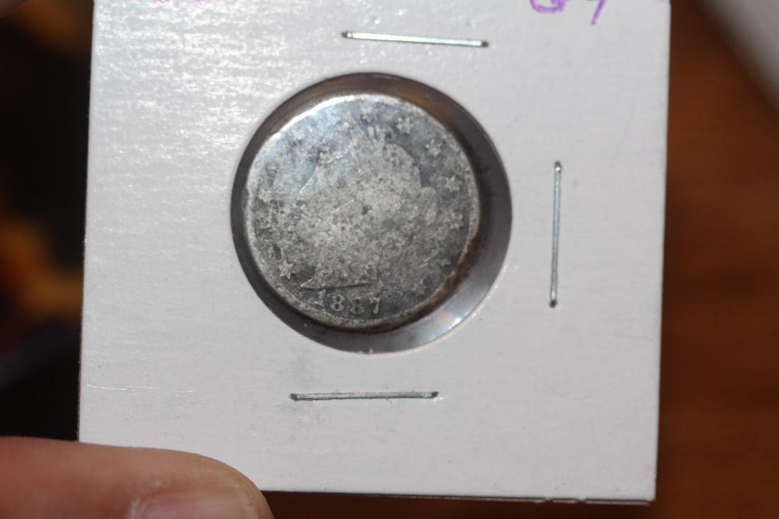 1887 V Nickel: as shown on photos