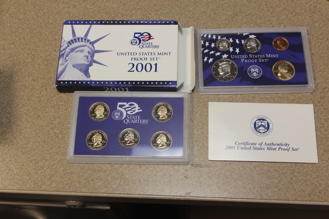 2001 US Mint Proof Set: 10 coins set