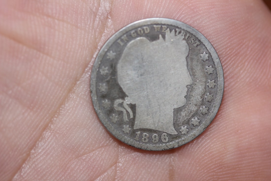 1896 Barber Silver Quarter: as shown on photos
