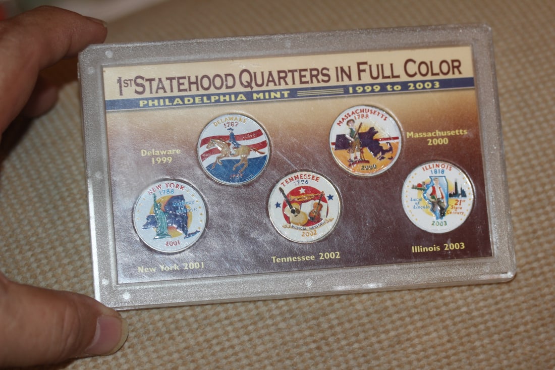 1st Statehood Quarters 5 Coin-Set: in full color