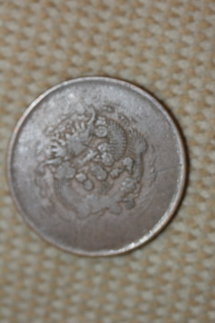 Antique Chinese Bronze Dragon Coin: 19 th century