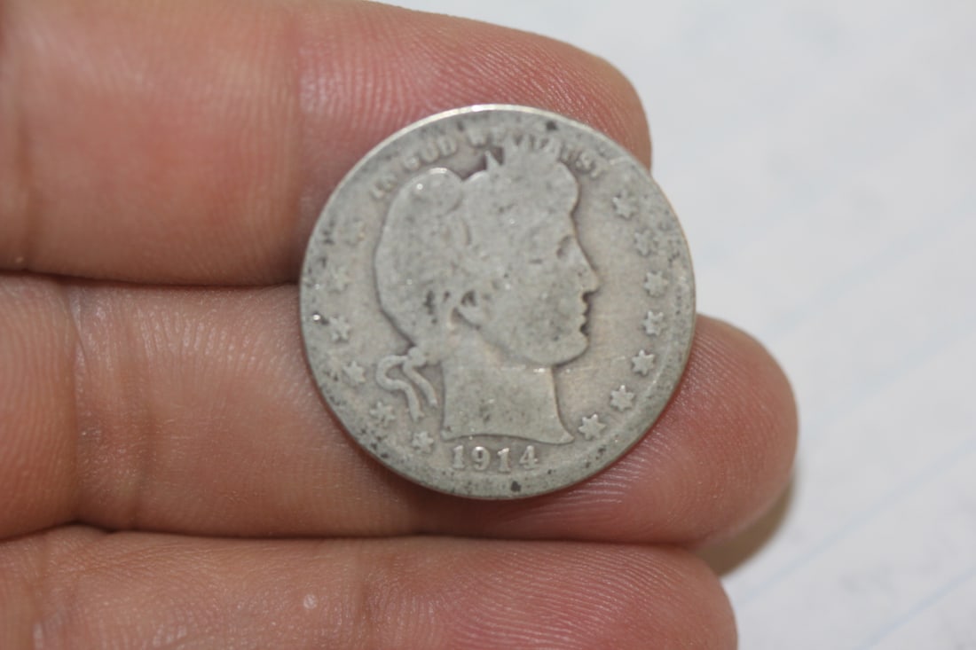 1914 Barber Silver Quarter: as shown