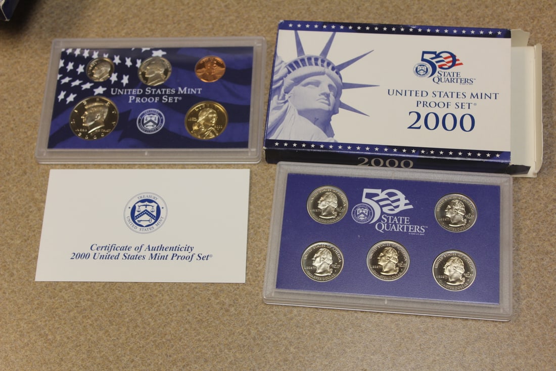 2000 US Mint Proof Set: 10 coins set