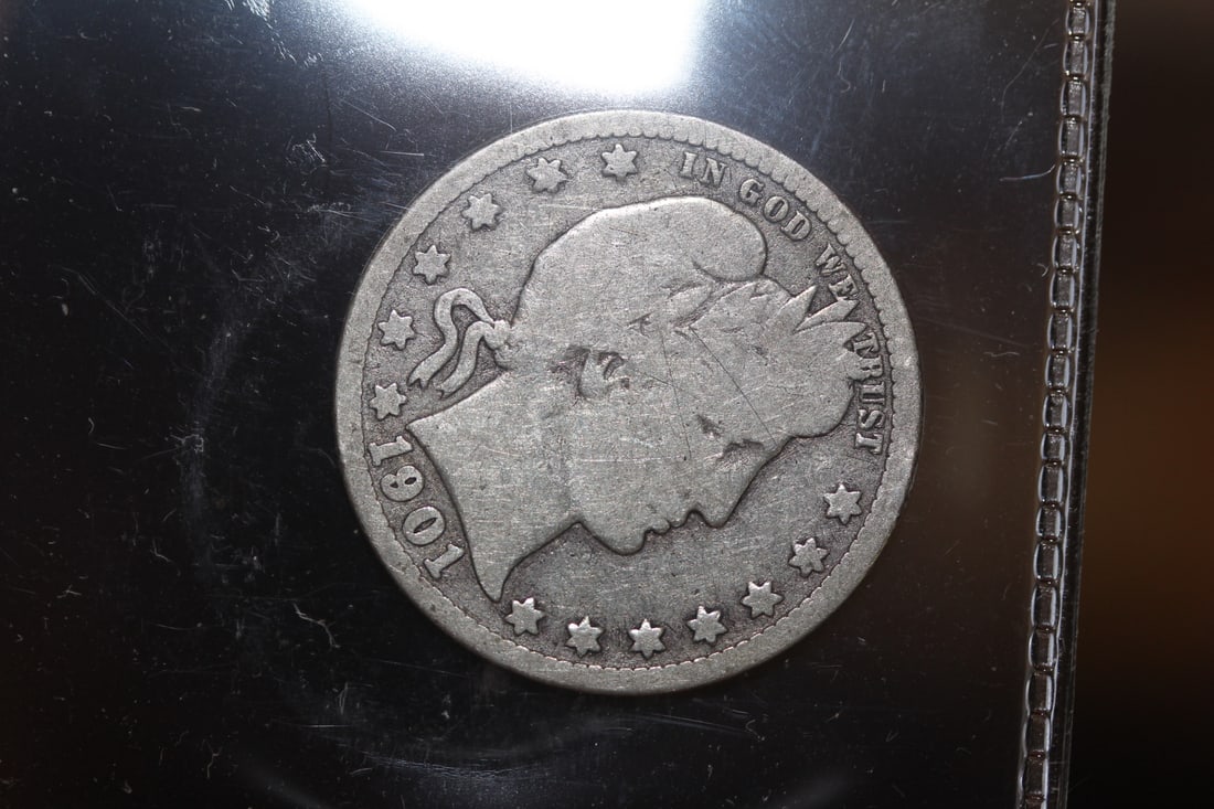 1901 Barber Silver Quarter: as shown