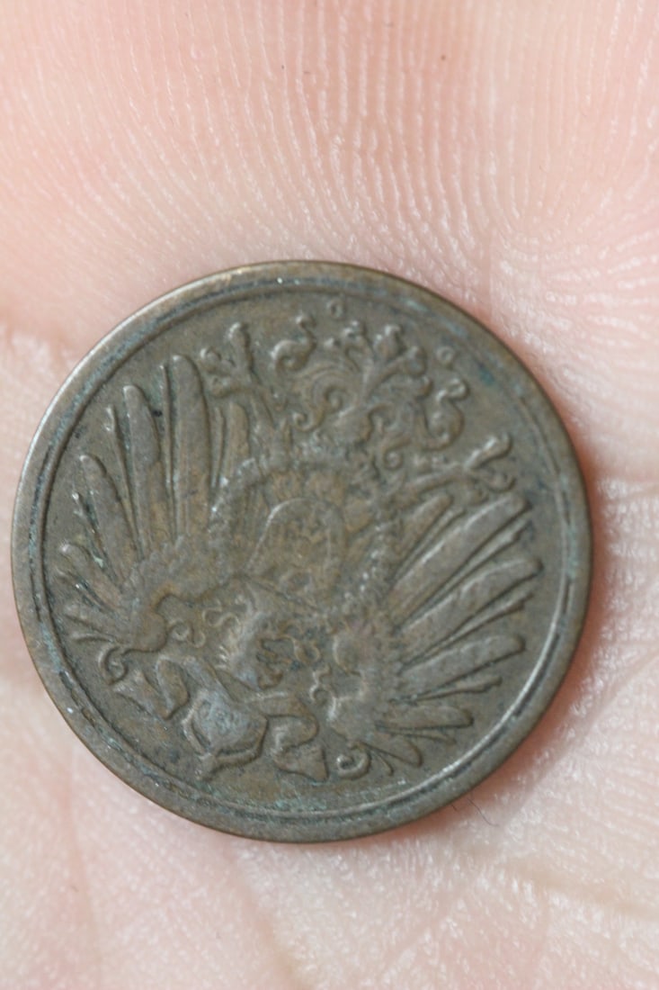 1900 German Empire One Pfennig Coin: as shown