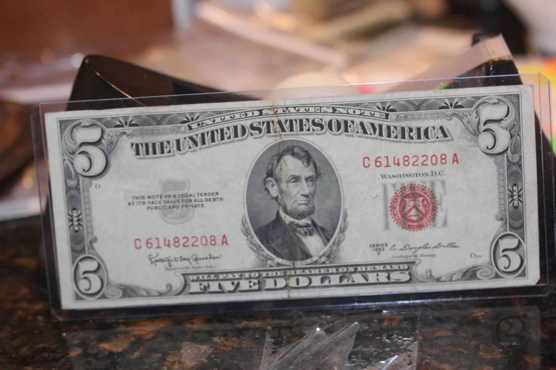 1953 Red Seal $5.00 Note: as shown