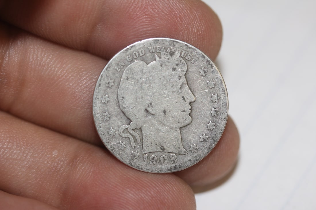 1902-D Barber Silver Quarter: as shown