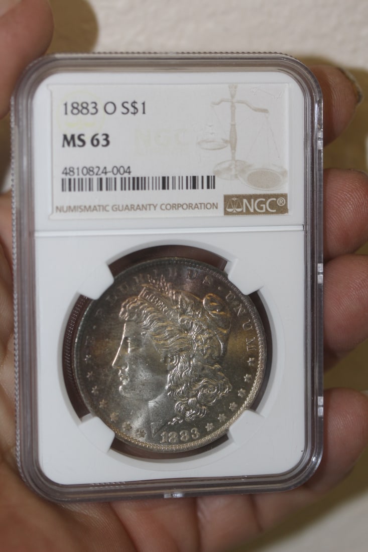 NGC Graded 1883-O Morgan Silver Dollar: toned - NGC Graded MS63