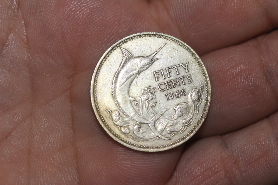 1966 Bahama 50 cents Silver Coin: as shown