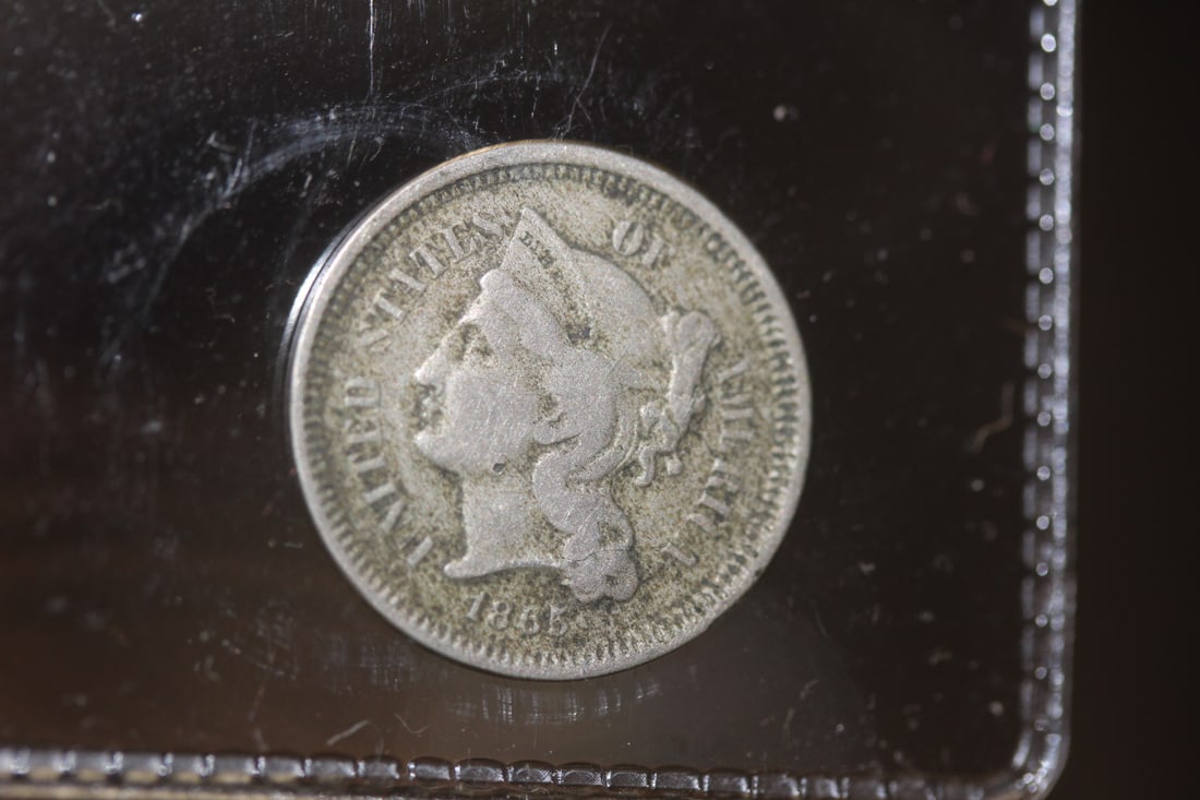 1865 Three Cent Nickel: as shown