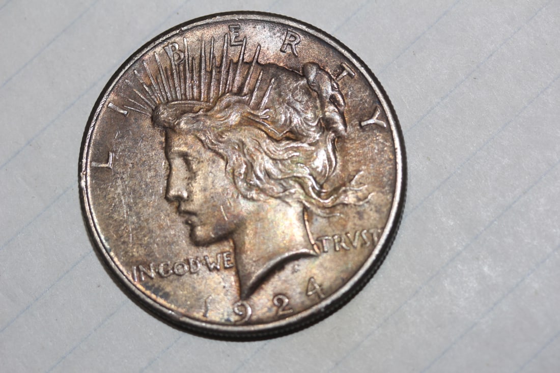 1924 Peace Dollar: toned - very nice condition