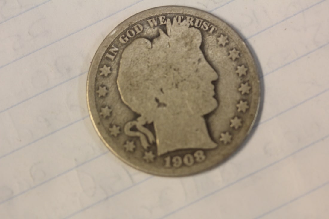 1908-D Barber Silver Half Dollar: as shown