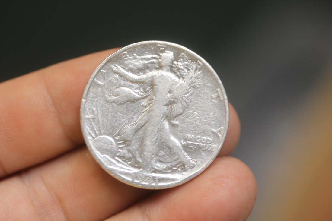 1941 Walking Liberty Silver Half Dollar: 90% silver