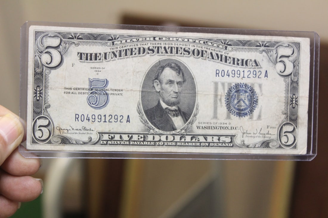 1934 $5.00 Note: as shown