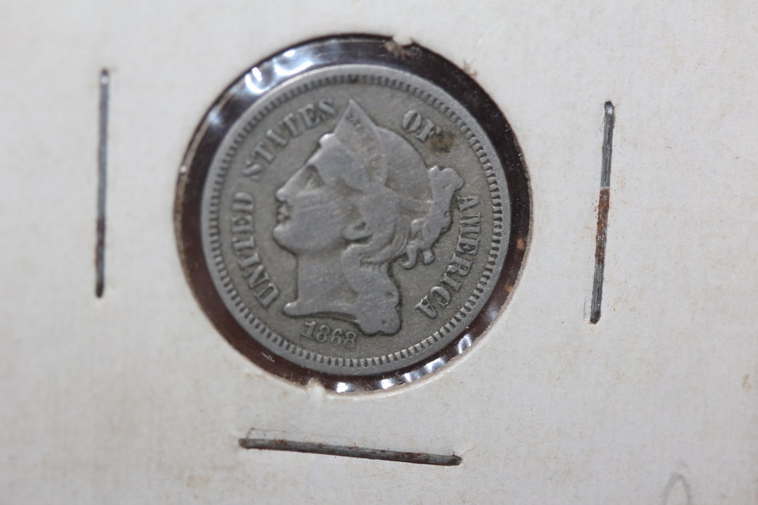 1868 Three Cent Nickel: as shown