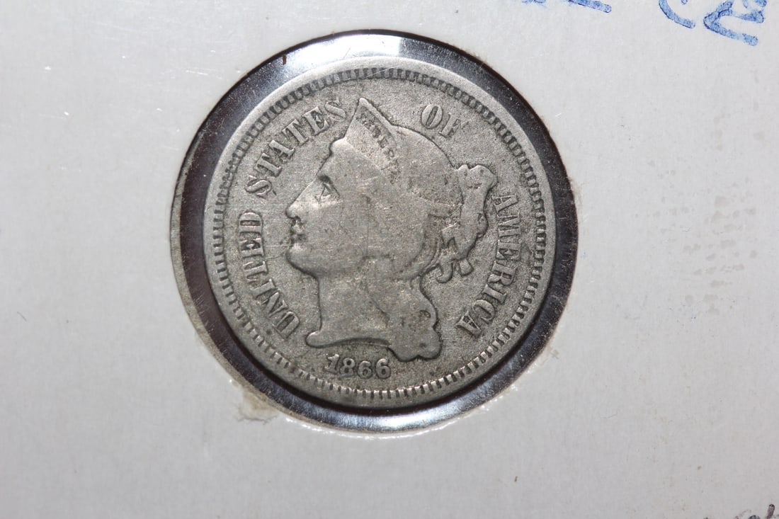1866 Three Cent Nickel: as shown