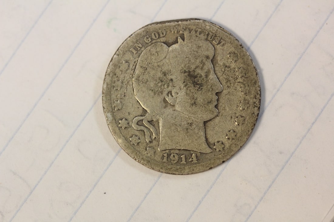 1914 Barber Silver Quarter: as shown