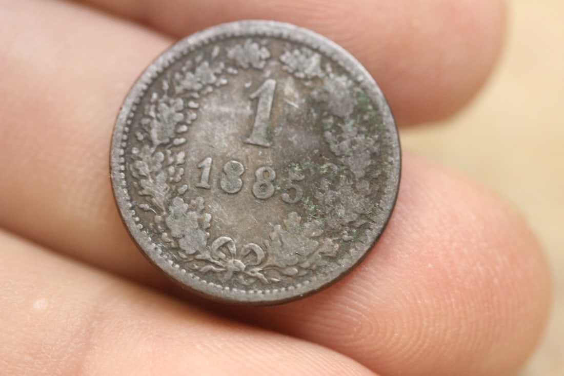 1885 Austria 1 Kreuzer Coin: Scheidemunze Oesterreichise
