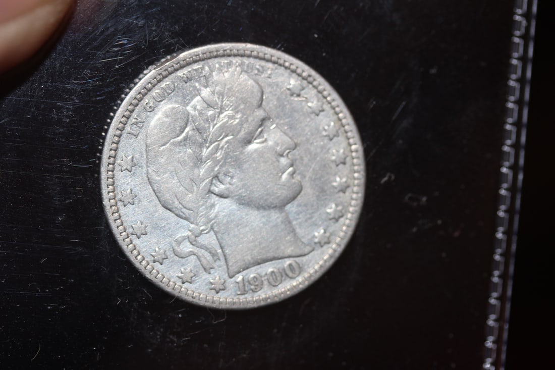 1900 Barber Silver Quarter: as shown