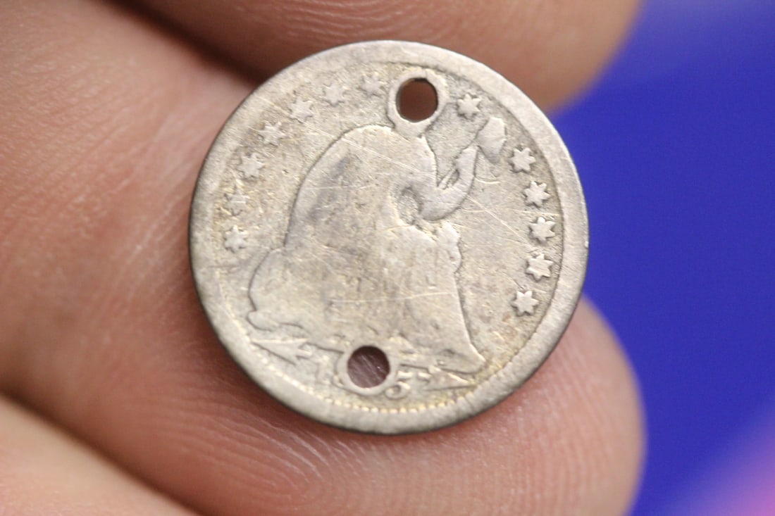 Seated Half Dime: please note: hole