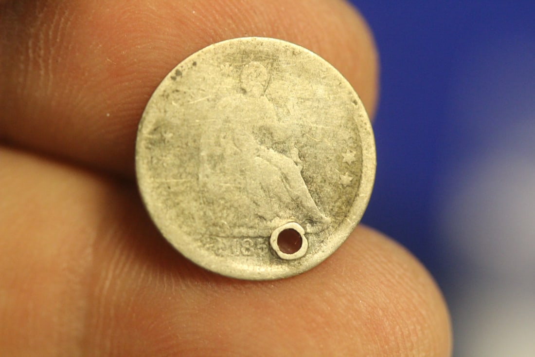 Seated Half Dime: please note: hole