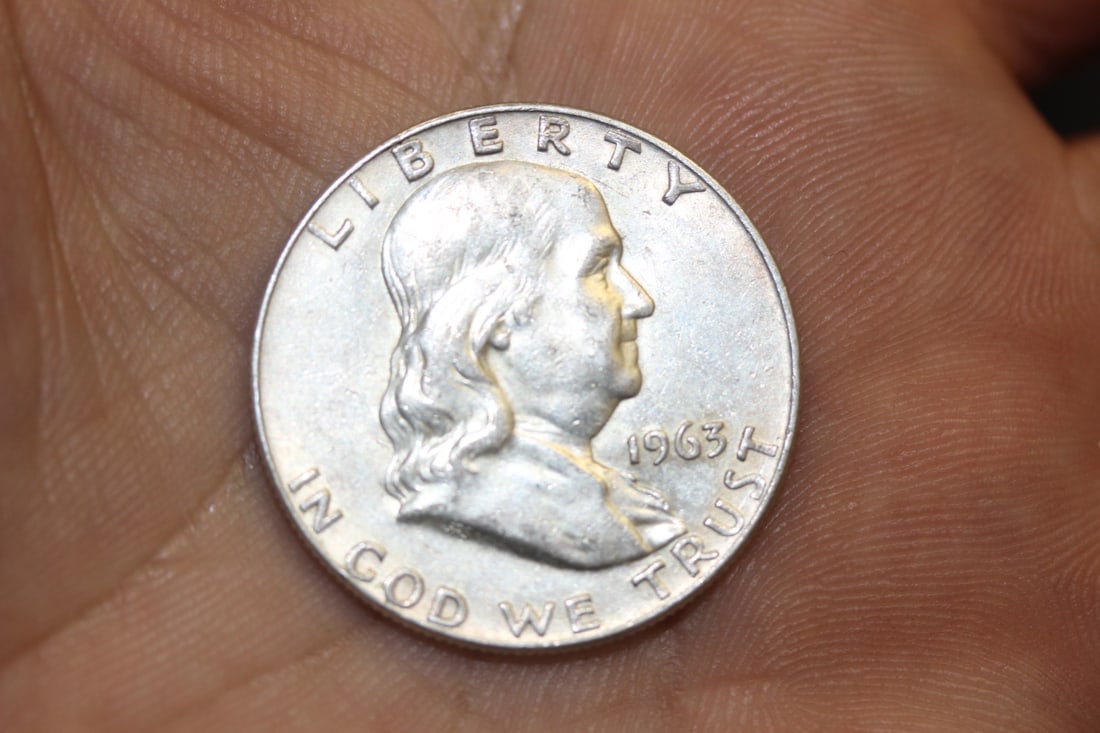1963-D US Franklin Silver Half Dollar: as shown
