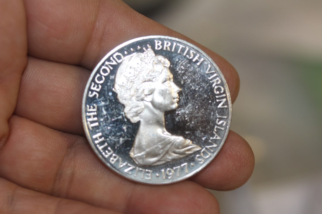 1977 Virgin Island One Dollar Silver Coin: as shown