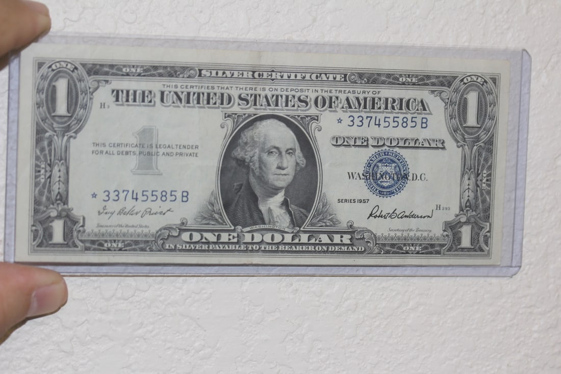 1957 $1.00 Blue Seal Star Note: slightly misaligned