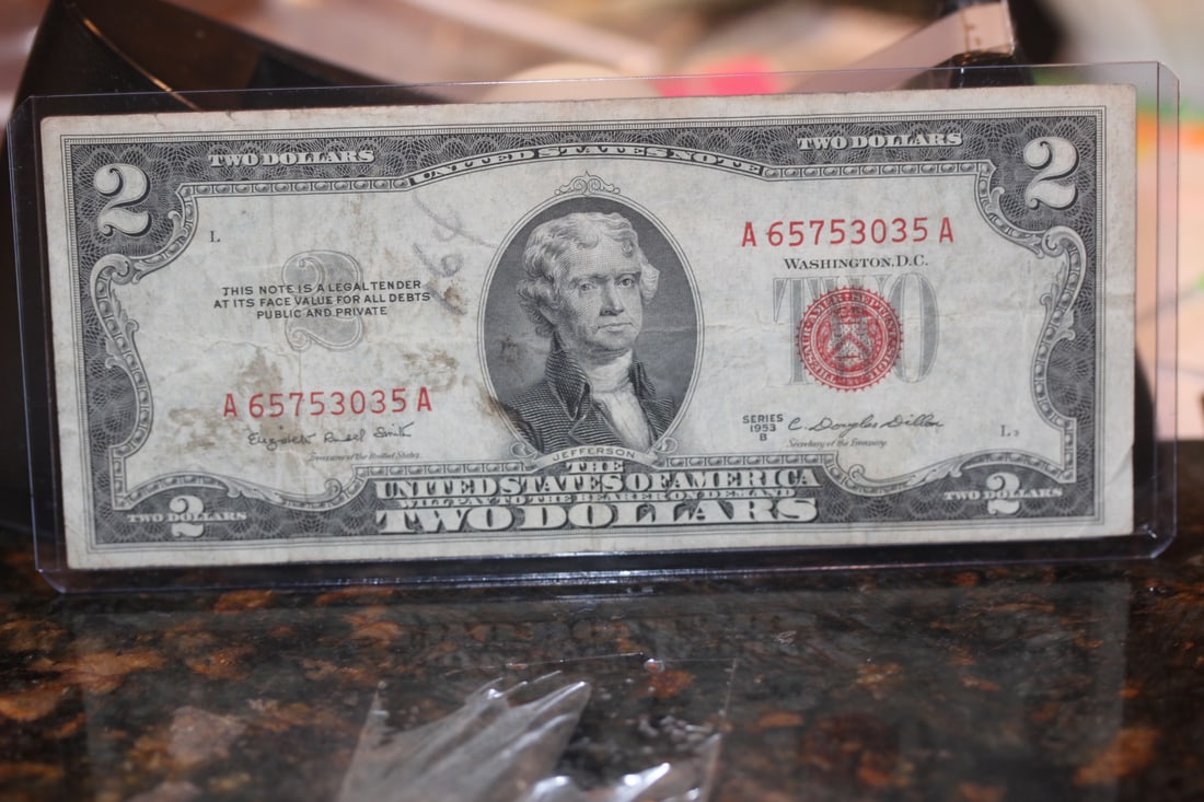 1953 Red Seal $2.00 Note: as shown