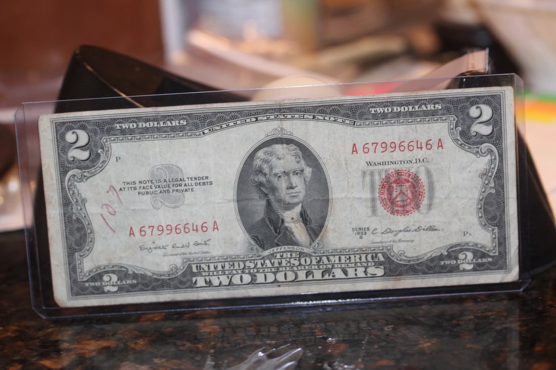 1953 Red Seal $2.00 Note: as shown