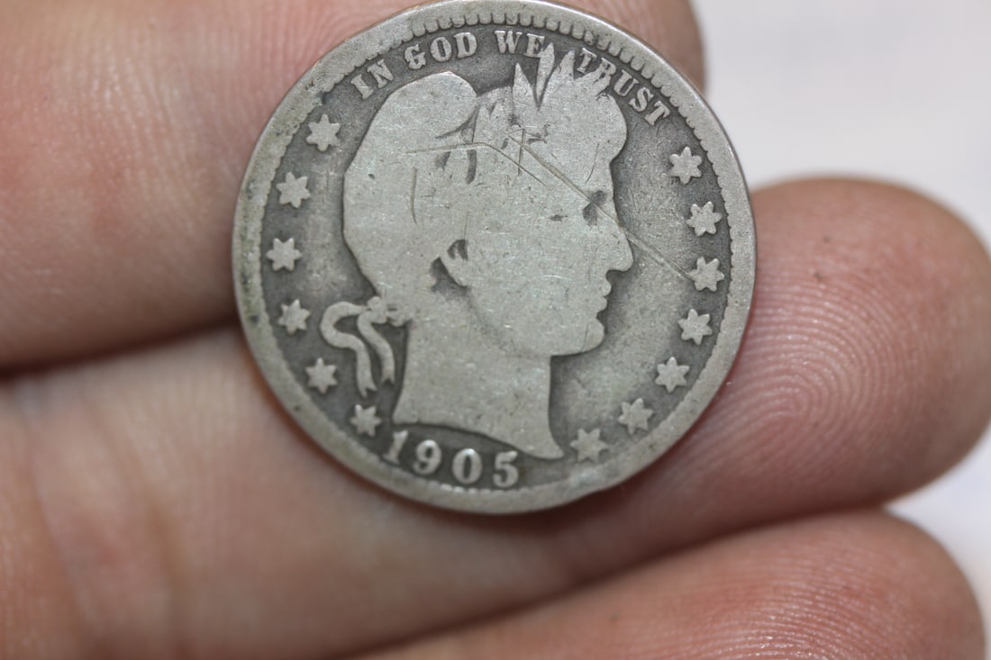 1905 Barber Silver Quarter: as shown