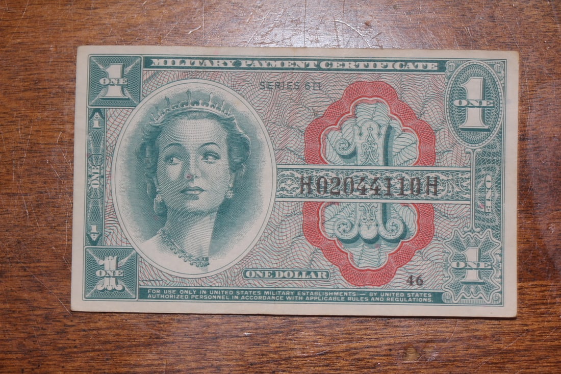 One Dollar Military Bank Note: as shown
